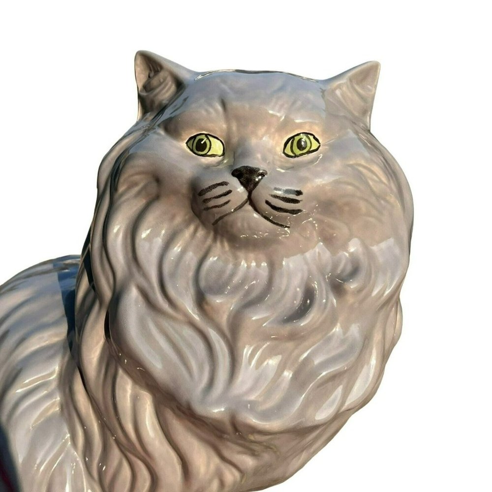 vintage Persian large cat gray midcentury mcm lifesize